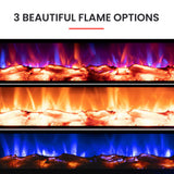 NNEMB 105cm Wall Mounted Electric Fireplace Heater with Flame Effect Options