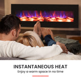 NNEMB 105cm Wall Mounted Electric Fireplace Heater with Flame Effect Options