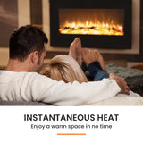 NNEMB 80cm Wall Mounted Electric Fireplace Heater with Flame Effect Options