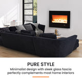 NNEMB 80cm Wall Mounted Electric Fireplace Heater with Flame Effect Options