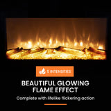 NNEMB 80cm Wall Mounted Electric Fireplace Heater with Flame Effect Options