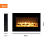 NNEMB 80cm Wall Mounted Electric Fireplace Heater with Flame Effect Options