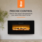 NNEMB 100cm Electric Log Stove Fireplace Heater Wall Mounted with Flame Effect