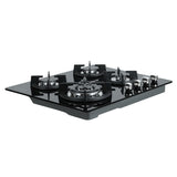 NNEDSZ Gas Cooktop 60cm 4 Burner Ceramic Glass Cook Top Stove Hob Cooker LPG NG Black