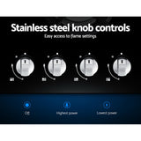 NNEDSZ Gas Cooktop 60cm 4 Burner Ceramic Glass Cook Top Stove Hob Cooker LPG NG Black