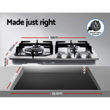 NNEDSZ Gas Cooktop 60cm Gas Stove Cooker 4 Burner Cook Top Konbs NG LPG Steel