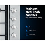 NNEDSZ Gas Cooktop 60cm Kitchen Stove 4 Burner Cook Top NG LPG Stainless Steel Silver