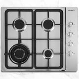 NNEDSZ Gas Cooktop 60cm Kitchen Stove 4 Burner Cook Top NG LPG Stainless Steel Silver