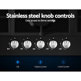 NNEDSZ Gas Cooktop 90cm 5 Burner Stove Hob Cooker Kitchen NG LPG Black Glass
