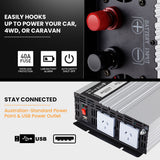 NNEMB Dual Input D250SE Charger + 2000W/4000W 12v/240v Pure Sine Wave Power Inverter Bundle