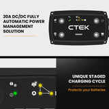 NNEMB D250SE DC/DC 20A Dual Battery Charger System + Pure Sine Wave 2500W/5000W Power Inverter Bundle