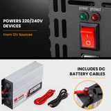 NNEMB D250SE DC/DC 20A Dual Battery Charger System + Pure Sine Wave 2500W/5000W Power Inverter Bundle