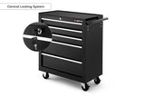 NNEKG Tool Box Storage Cabinet Trolley 5 Drawer Chest (Black)