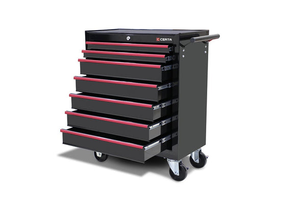 NNEKG Tool Box Storage Cabinet Trolley 7 Drawer Chest (Black)