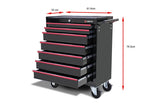 NNEKG Tool Box Storage Cabinet Trolley 7 Drawer Chest (Black)