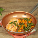 NNEDPE 2 Set Copperwell Copper Frypan 24cm and 28cm