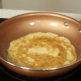 NNEDPE 2 Set Copperwell Copper Frypan 24cm and 28cm