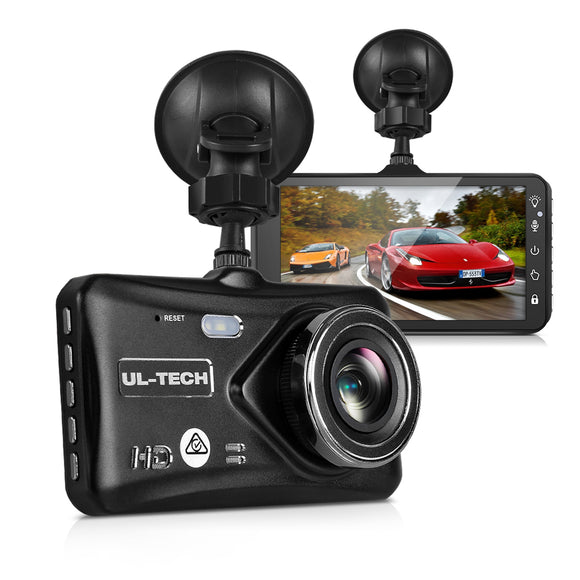 NNEDSZ 4 Inch Dual Camera Dash Camera - Black