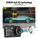NNEDSZ 4 Inch Dual Camera Dash Camera - Black