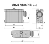 NNEMB 4 Inlet Concealed Macerator Pump for Wall Hung Toilet