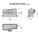 NNEMB 4 Inlet Commercial Macerator Pump for P-Trap Toilet
