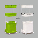 NNEDPE Bathroom Laundry Clothes Baskets Bin Removable Shelf Green