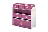 NNEKG Delta Children Princess Crown Multi Bin Toy Organiser (White Pink)