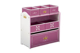 NNEKG Delta Children Princess Crown Multi Bin Toy Organiser (White Pink)