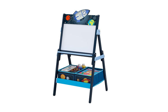 NNEKG Delta Children Space Adventures Wooden Activity Easel with Storage (Blue)