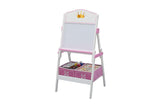 NNEKG Delta Children Princess Crown Wooden Activity Easel with Storage (White Pink)