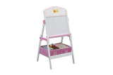 NNEKG Delta Children Princess Crown Wooden Activity Easel with Storage (White Pink)