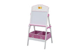 NNEKG Delta Children Princess Crown Wooden Activity Easel with Storage (White Pink)
