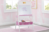 NNEKG Delta Children Princess Crown Wooden Activity Easel with Storage (White Pink)