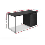 NNEDSZ Metal Desk with 3 Drawers - Black