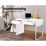 NNEDSZ  Metal Desk with 2 Drawers - White