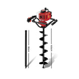 NNEDSZ 92CC Petrol Post Hole Digger Drill Borer Fence Extension Auger Bits