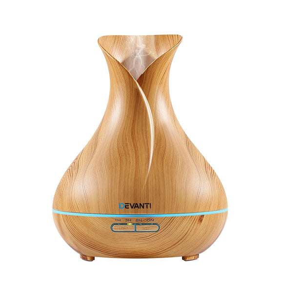 NNEDSZ 400ml 4 in 1 Aroma Diffuser remote control - Light Wood