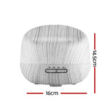 NNEDSZ Aroma Diffuser 400ml White Wood Grain Remote
