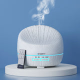 NNEDSZ Aroma Diffuser 400ml White Wood Grain Remote