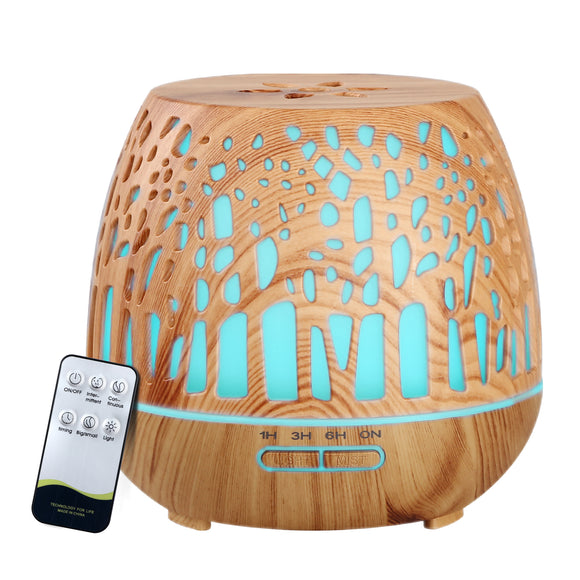 NNEDSZ Aroma Diffuser Aromatherapy Humidifier Essential Oil Ultrasonic Cool Mist Wood Grain Remote Control 400ml