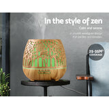 NNEDSZ Aroma Diffuser Aromatherapy Humidifier Essential Oil Ultrasonic Cool Mist Wood Grain Remote Control 400ml