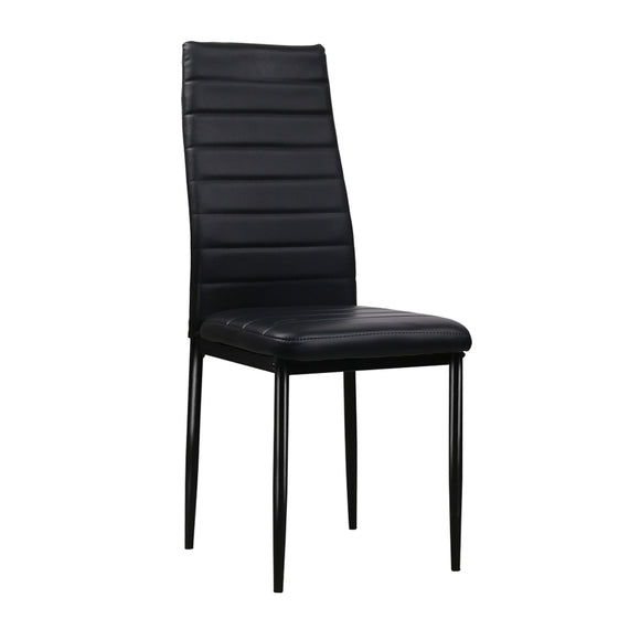 NNEDSZ Set of 4 Dining Chairs PVC Leather - Black