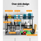 NNEDSZ 85cm Stainless Steel Kitchen Shelf Organizer Dish Drying Rack Over Sink