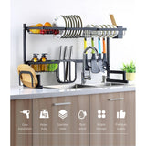 NNEDSZ 85cm Stainless Steel Kitchen Shelf Organizer Dish Drying Rack Over Sink