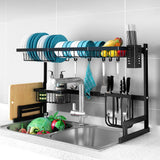 NNEDSZ 85cm Stainless Steel Kitchen Shelf Organizer Dish Drying Rack Over Sink