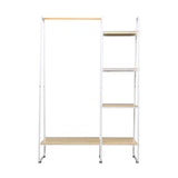 NNEDSZ Closet Storage Rack Clothes Hanger Shelf Garment Rail Stand Wardrobe Organiser White