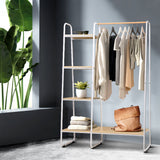 NNEDSZ Closet Storage Rack Clothes Hanger Shelf Garment Rail Stand Wardrobe Organiser White