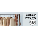 NNEDSZ of 2 Clothes Racks Metal Garment Coat Hanger Display Rolling Stand Shelf Portable