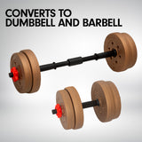 NNEDPE Powertrain 20kg Home Gym Adjustable Dumbbell and Barbell Weights Set - Gold