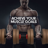 NNEDPE Powertrain 20kg Home Gym Adjustable Dumbbell and Barbell Weights Set - Gold